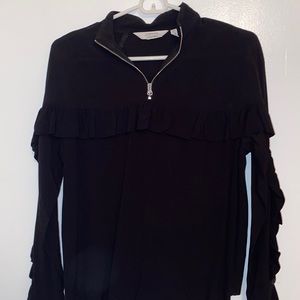& Other Stories Black Blouse with Ruffles